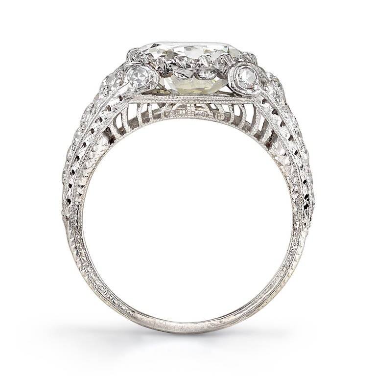Edwardian Incredible 5.38ct Vintage Cushion Cut Diamond Engagement Ring c1920