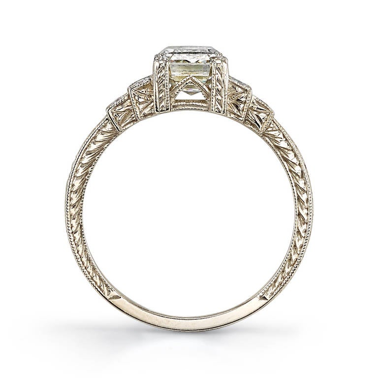 Art Deco Emerald Cut Diamond Engagement Ring