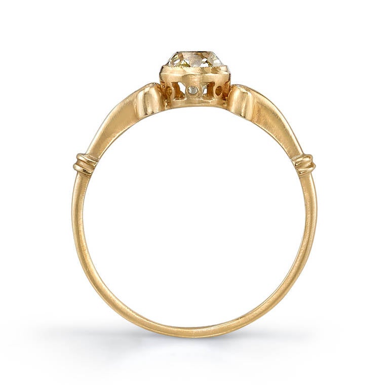Art Nouveau Cushion Cut Diamond Engagement Ring