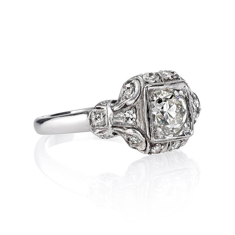 Old European Cut Art Deco Diamond Engagement Ring