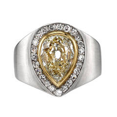 Unique Pear Shape Two Toned Ring