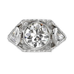 One of a Kind Diamond Platinum Engagement Ring 8