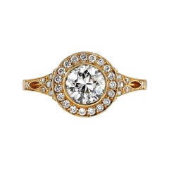 Old European Cut Diamond Halo Engagement Ring 2