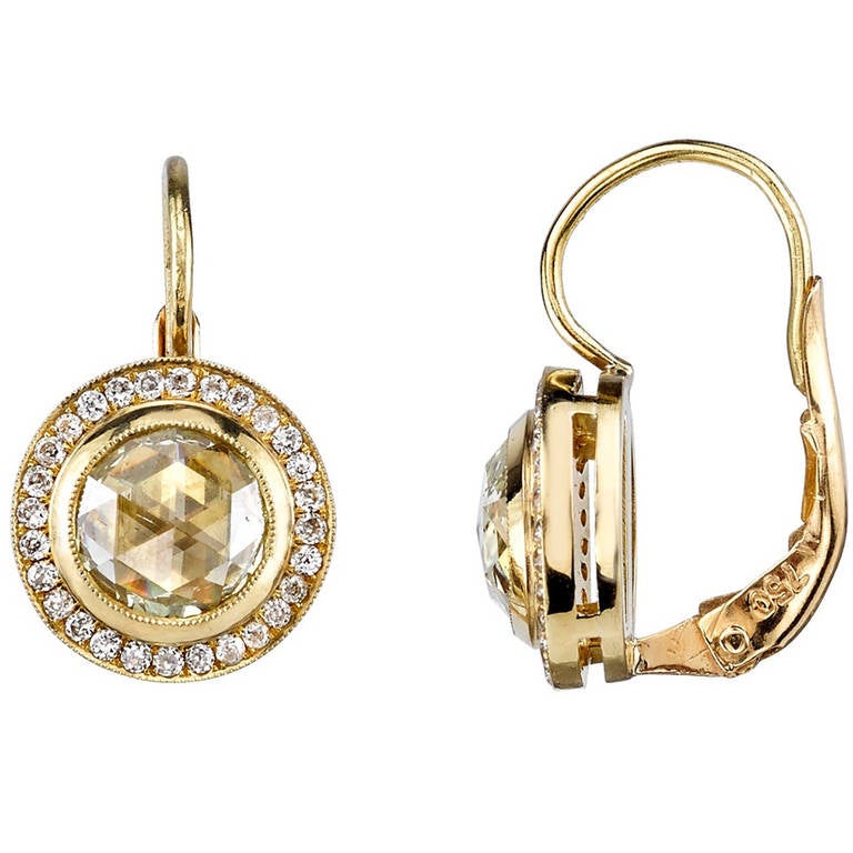 Rose Cut Diamond Earrings