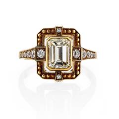 Handcrafted Emerald Cut Diamond Engagement Ring