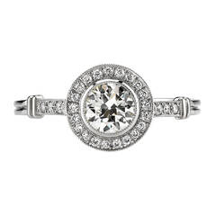 Old European Cut Diamond Halo Engagement Ring