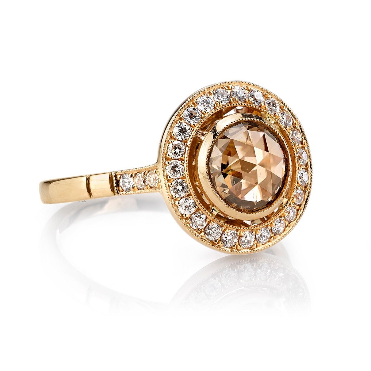 1.03ct Brown/SI Rose cut diamond set in an 18kt rose gold handcrafted 