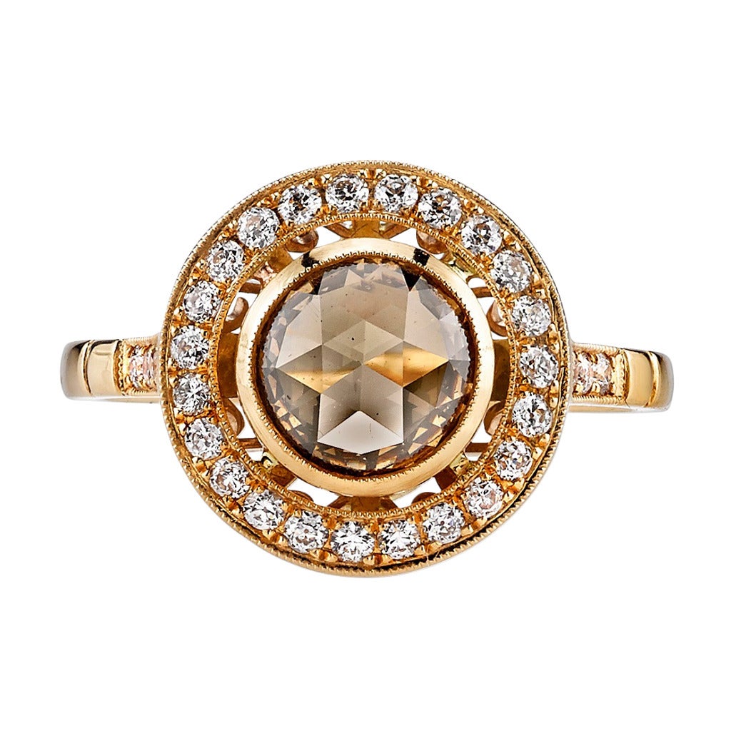 Rose Cut Diamond Engagement Ring at 1stDibs