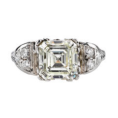 2.38ct Vintage Asscher Cut Diamond Engagement Ring