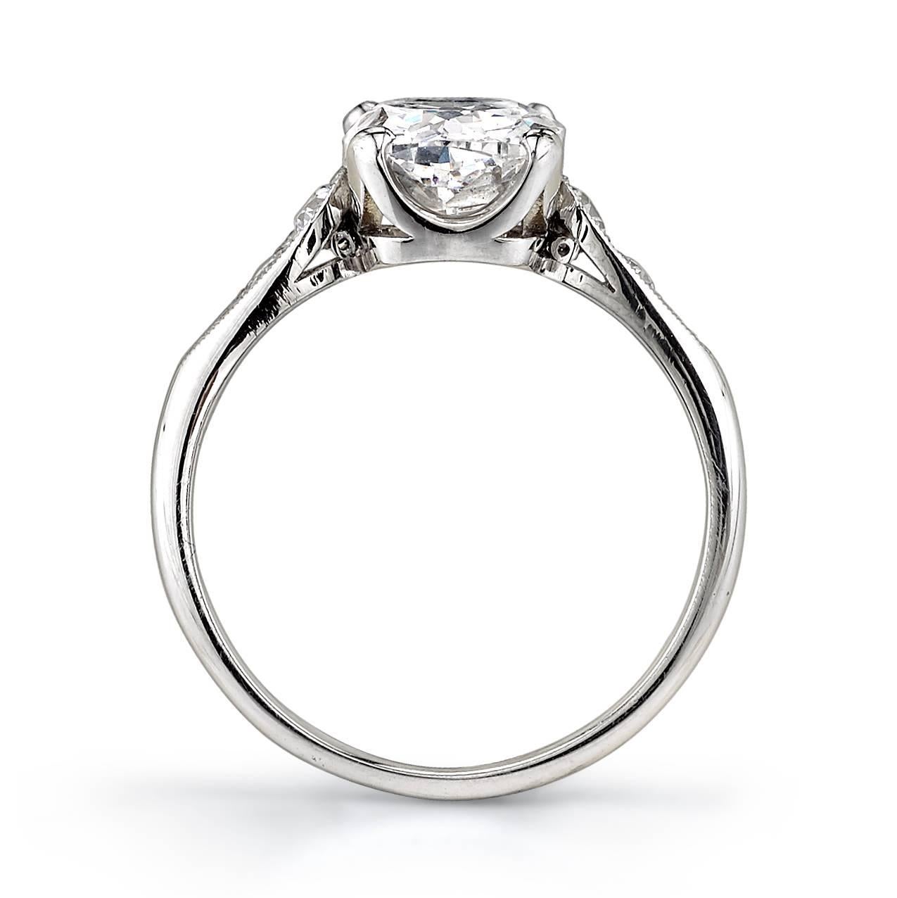 2.33 Carat Cushion Cut Diamond platinum Engagement Ring  In New Condition In Los Angeles, CA