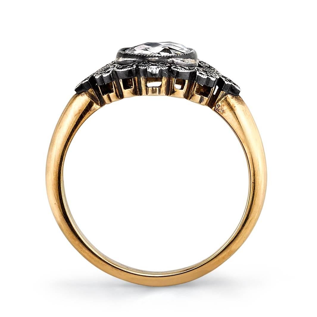 Rose Cut Beautiful Brown Diamond Silver Gold Engagement Ring