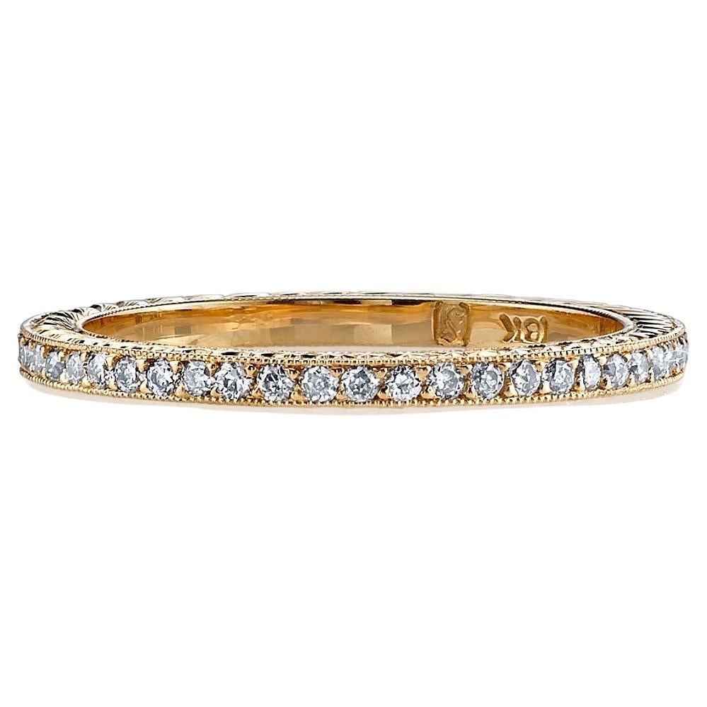 For Sale:  Handcrafted Molly Old European Cut Diamond Eternity Band by Single Stone