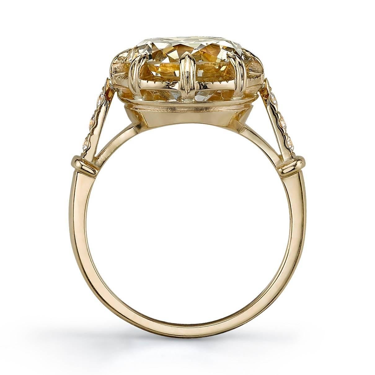 Art Deco 4.44 Carat Old European Cut Diamond Yellow Gold Engagement Ring