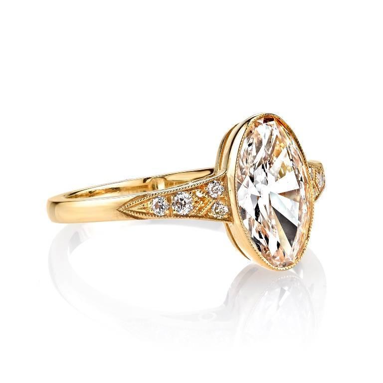 Oval Diamond Yellow Gold Engagement Ring at 1stDibs yellow gold oval