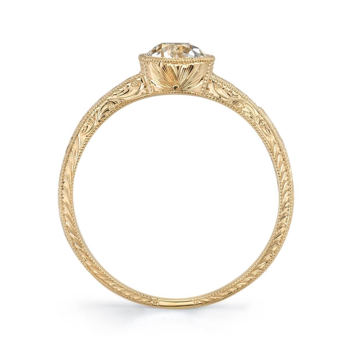 Art Deco Old European Cut Diamond Rose Gold Engagement Ring