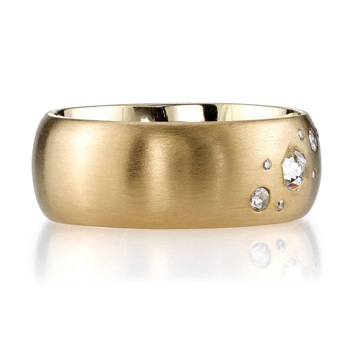 gold cigar band ring with diamonds