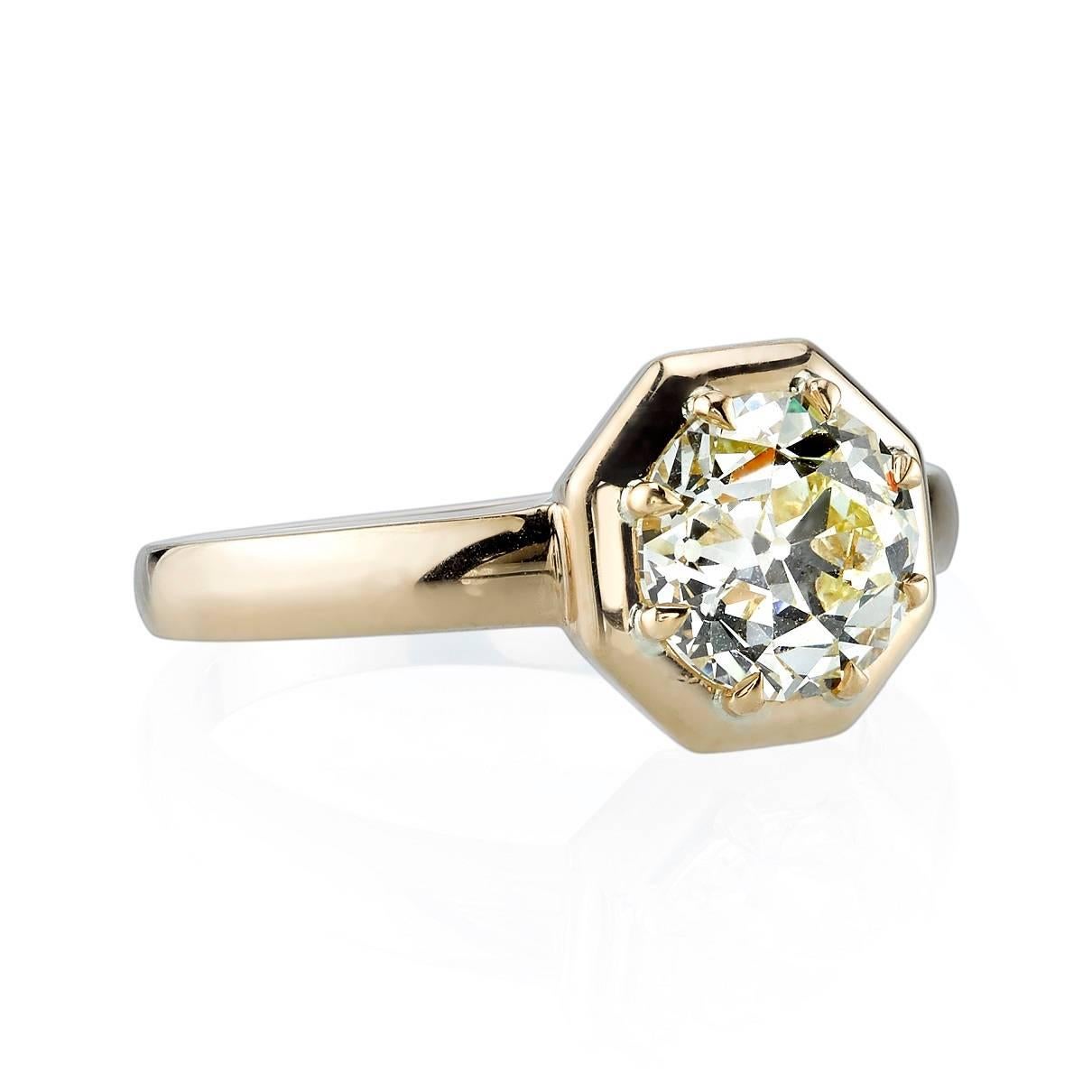 1.73ct OP/VS1 old European cut diamond EGL certified and set in a handcrafted 18k yellow gold mounting.