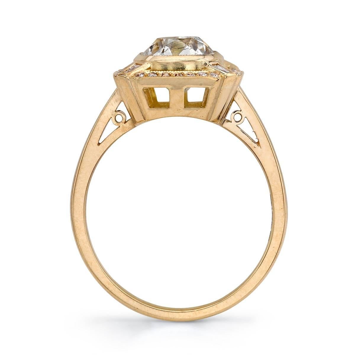 Contemporary Yellow Gold EGL Certified Cushion Cut Diamond Engagement Ring