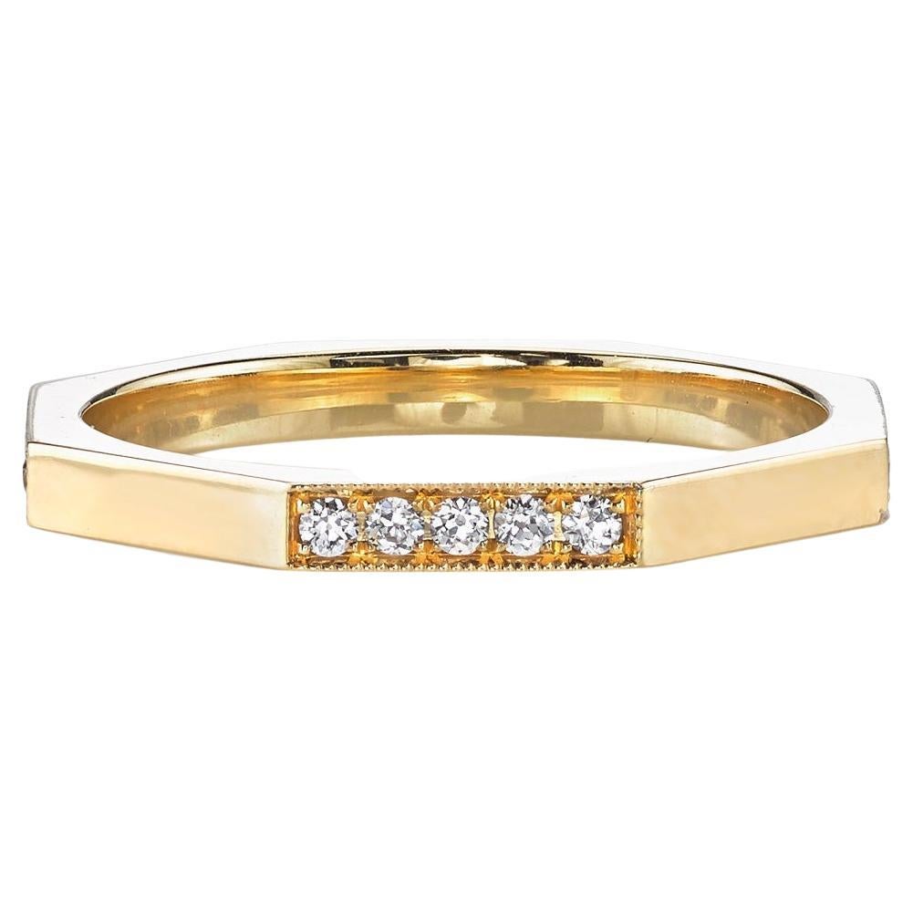 Handcrafted Jacqueline Half Pavé Band by Single Stone For Sale