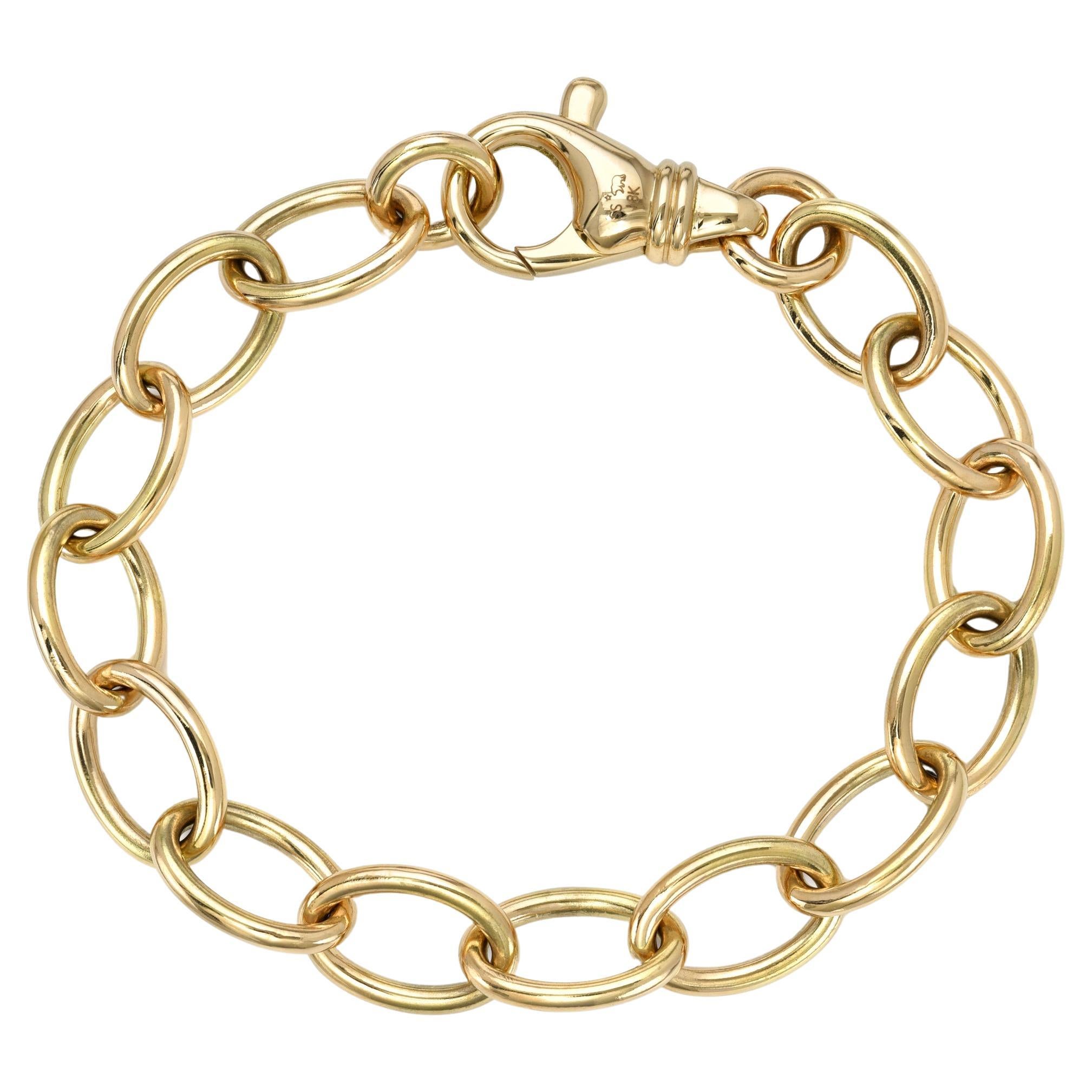 Handcrafted Sport Luxe Bracelet in 18K Yellow Gold by Single Stone For Sale