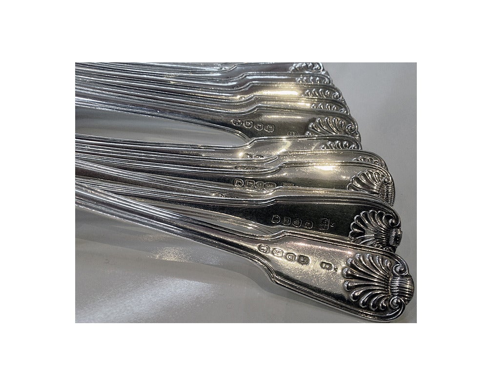 Fiddle Thread Shell Silver Flatware Suite 3