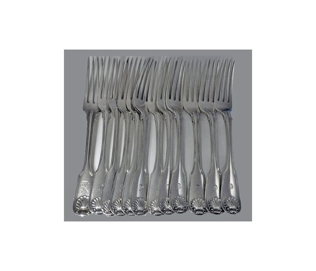 Fiddle Thread Shell Silver Flatware Suite 5