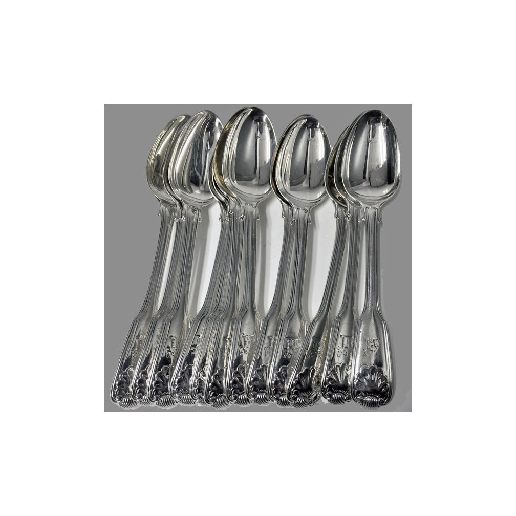 Fiddle Thread Shell Silver Flatware Suite 6