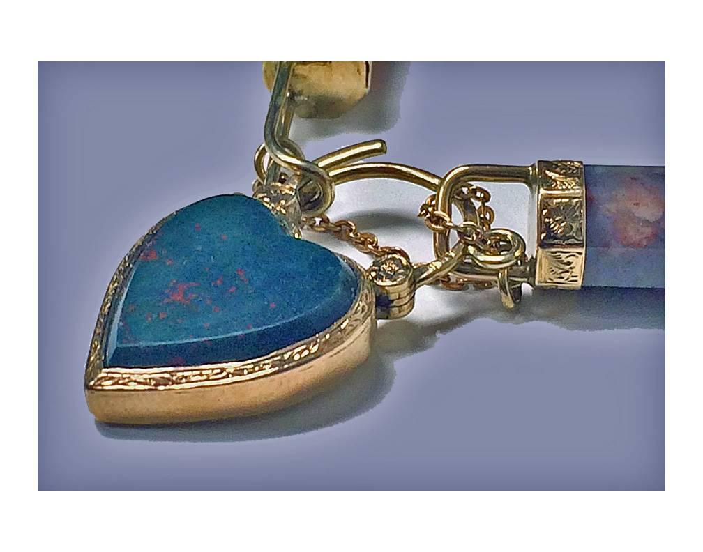 1870s Scottish Agate Gold Bracelet 1