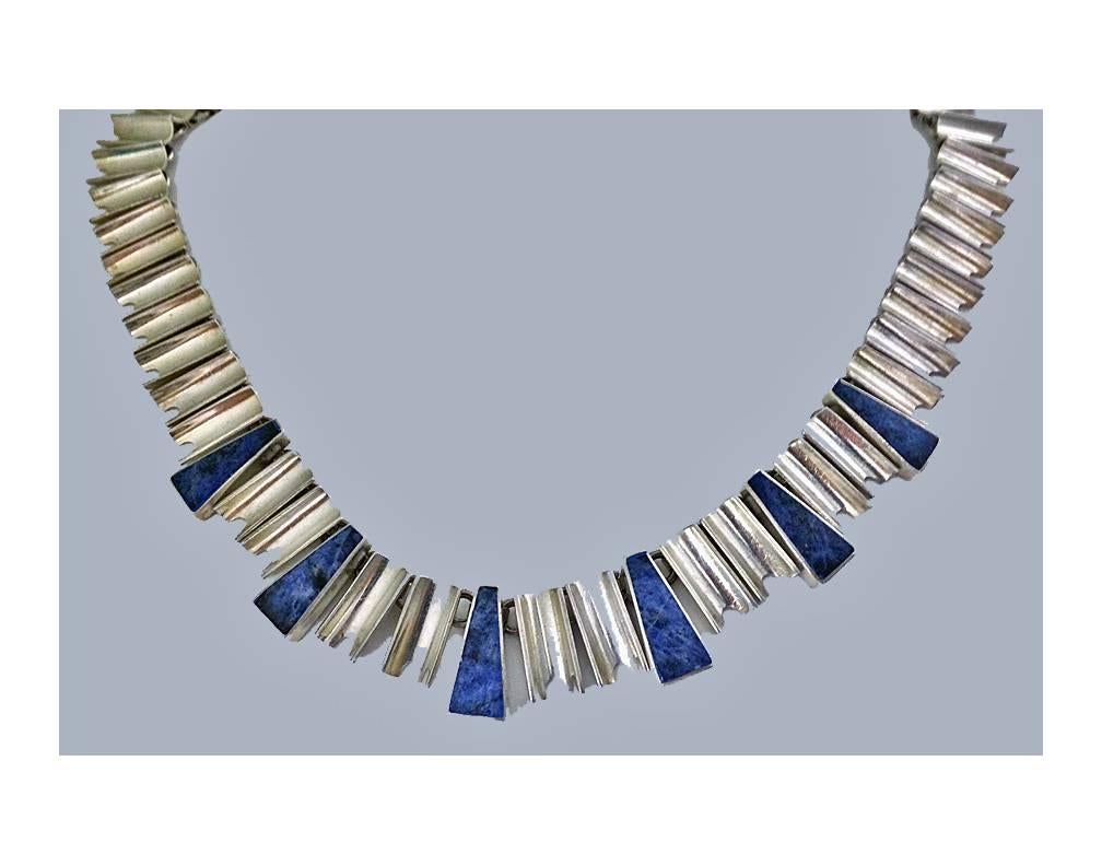 1980s Stunning Mexican Sterling Silver Necklace and Bracelet In Excellent Condition In Toronto, ON