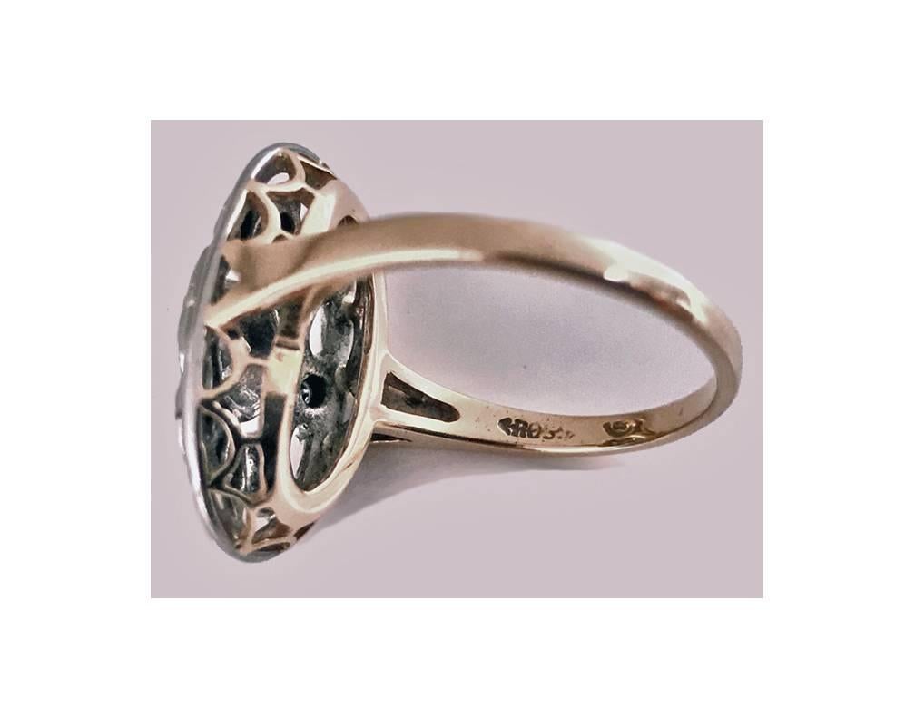 Old European Cut Edwardian Diamond Platinum 18 Karat Ring Continental, circa 1910