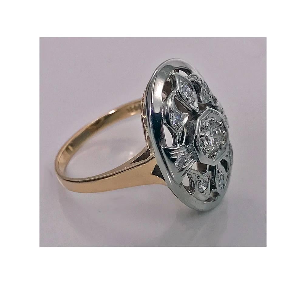 Belle Époque Edwardian Diamond Platinum 18 Karat Ring Continental, circa 1910