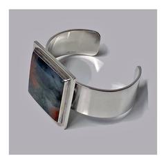 1960 Bent Knudsen Denmark Raro bracciale in agata di sterlina