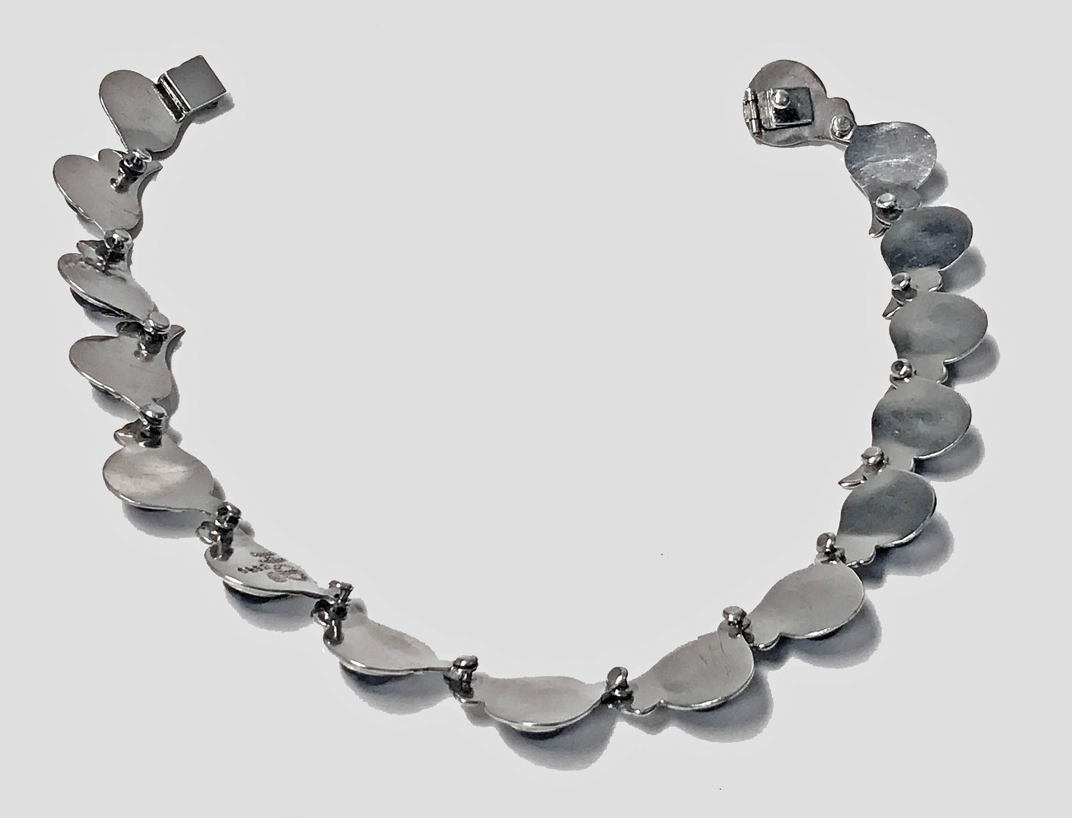 Margot De Taxco Amethyst Sterling Silver Necklace, circa 1950 In Good Condition In Toronto, ON