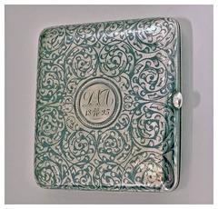 Fine Russian Silver Niello Box Case Moscow 1895 Gustav Gustavovich Klingert