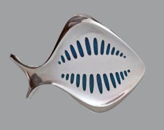 Georg Jensen Henning Koppel Sterling Enamel Brooch, Post 1945