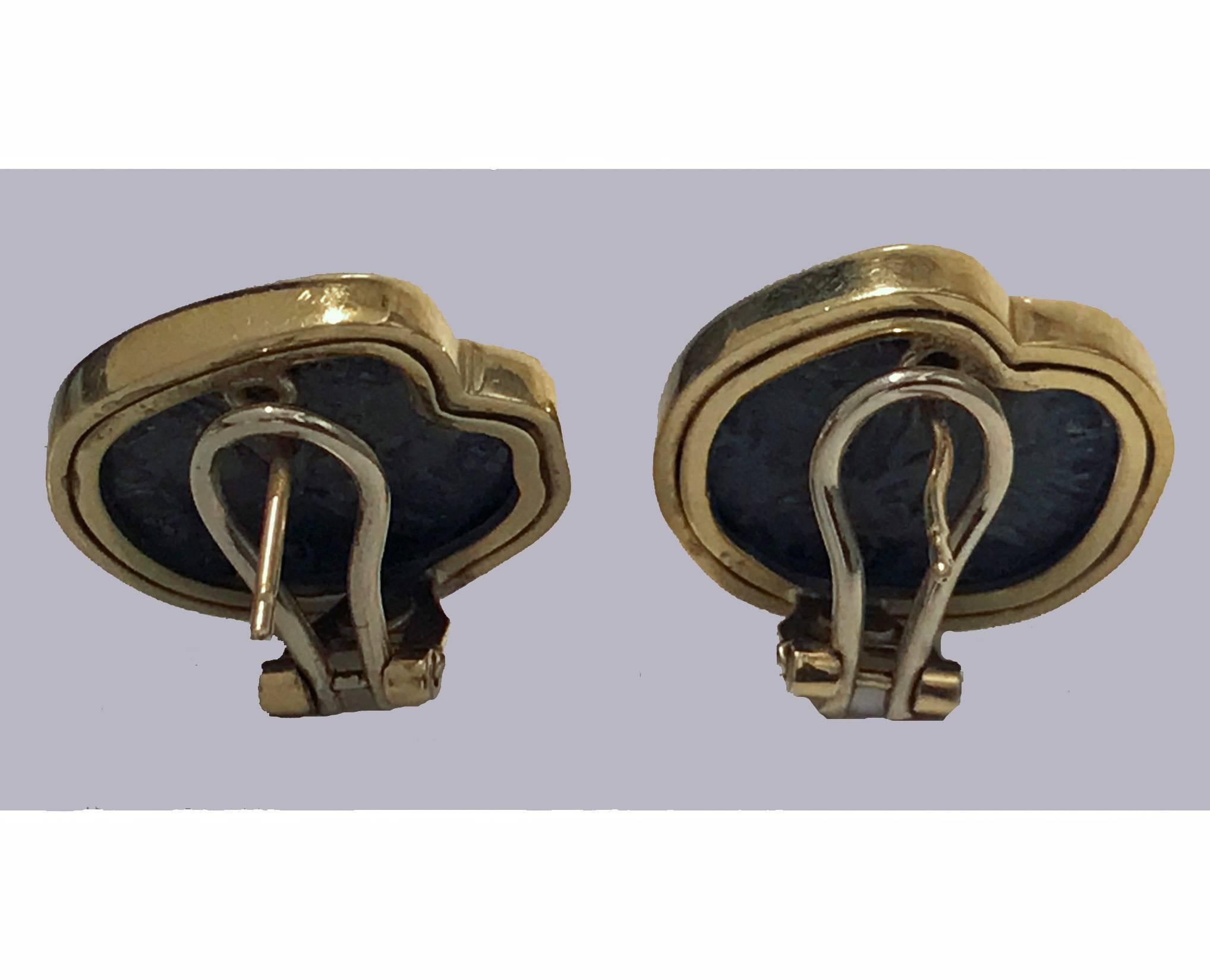 Women's 18 Karat Custom Mounted Ancient Coin Earrings, circa 1990
