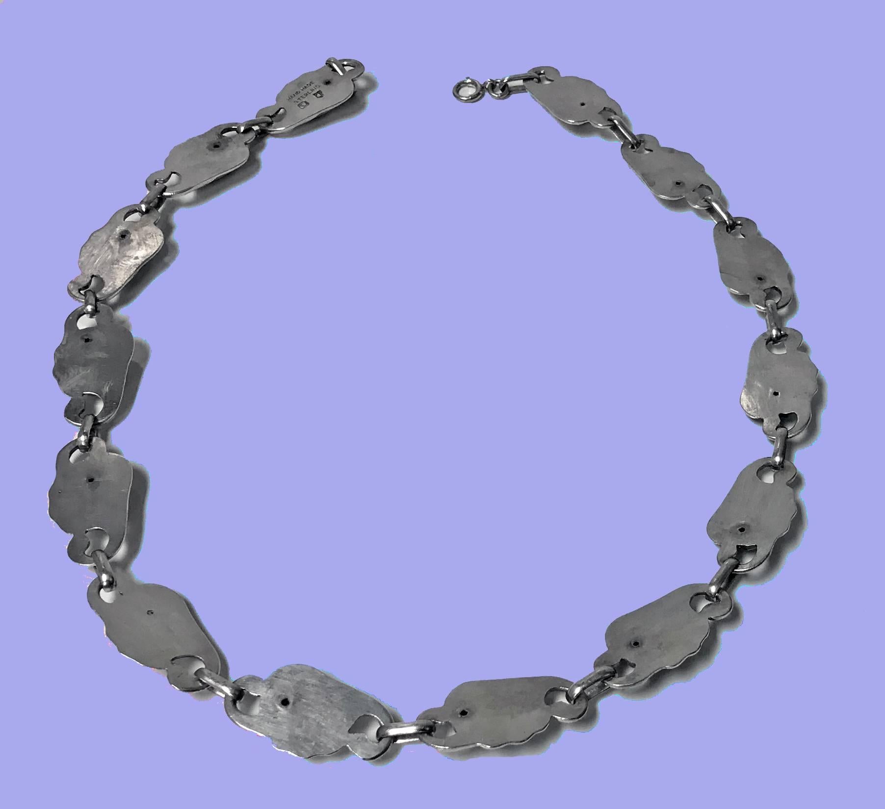 Carl Poul Petersen Handmade Sterling Silver Necklace, Montreal, circa 1940 In Good Condition In Toronto, ON