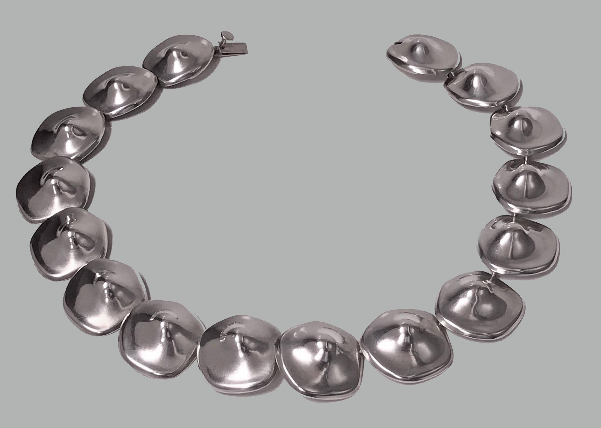 Mexican Sterling Abstract Necklace, circa 1980 1