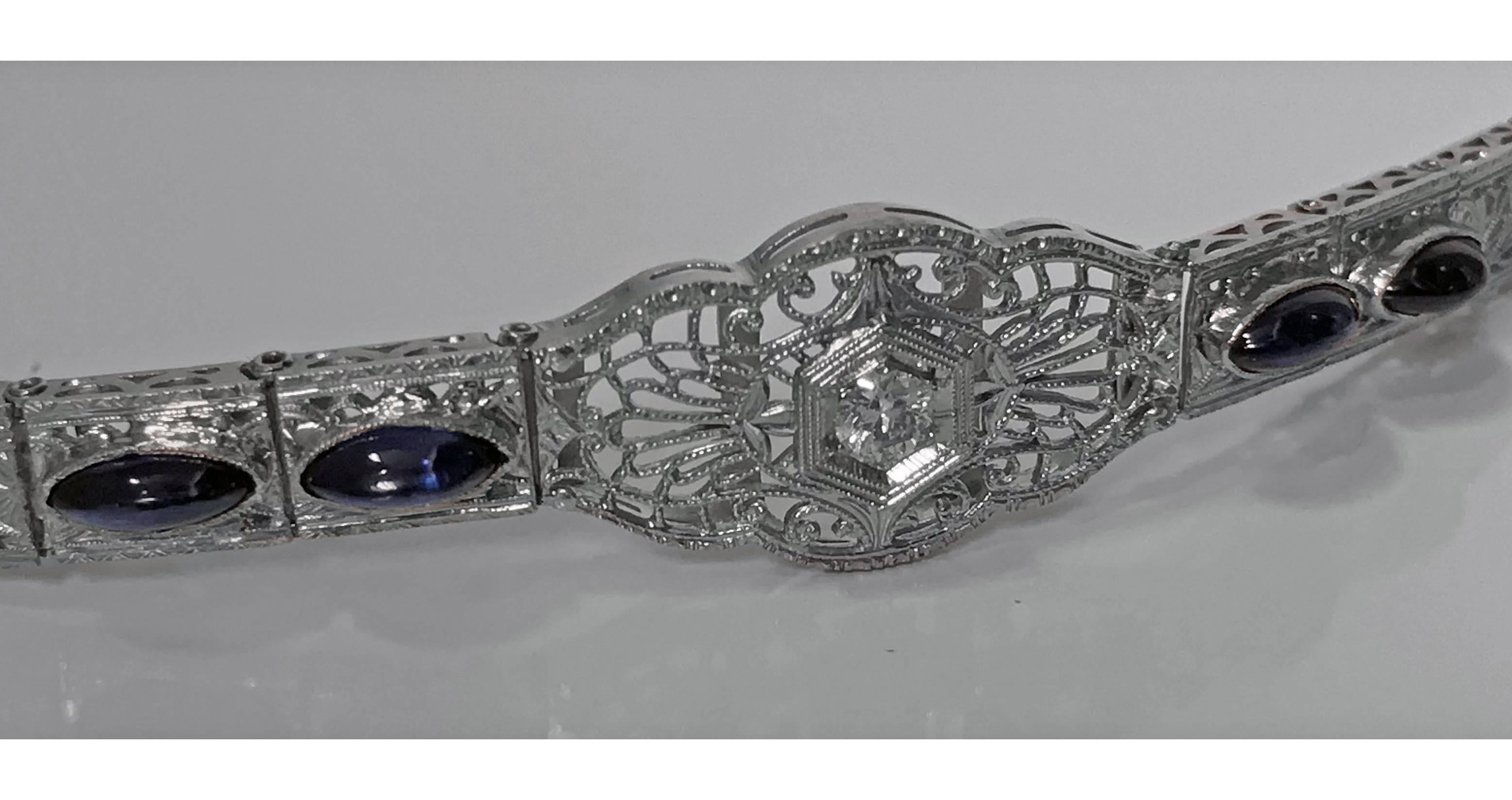 Art Deco Diamond Platinum Gold Bracelet, circa 1930 2