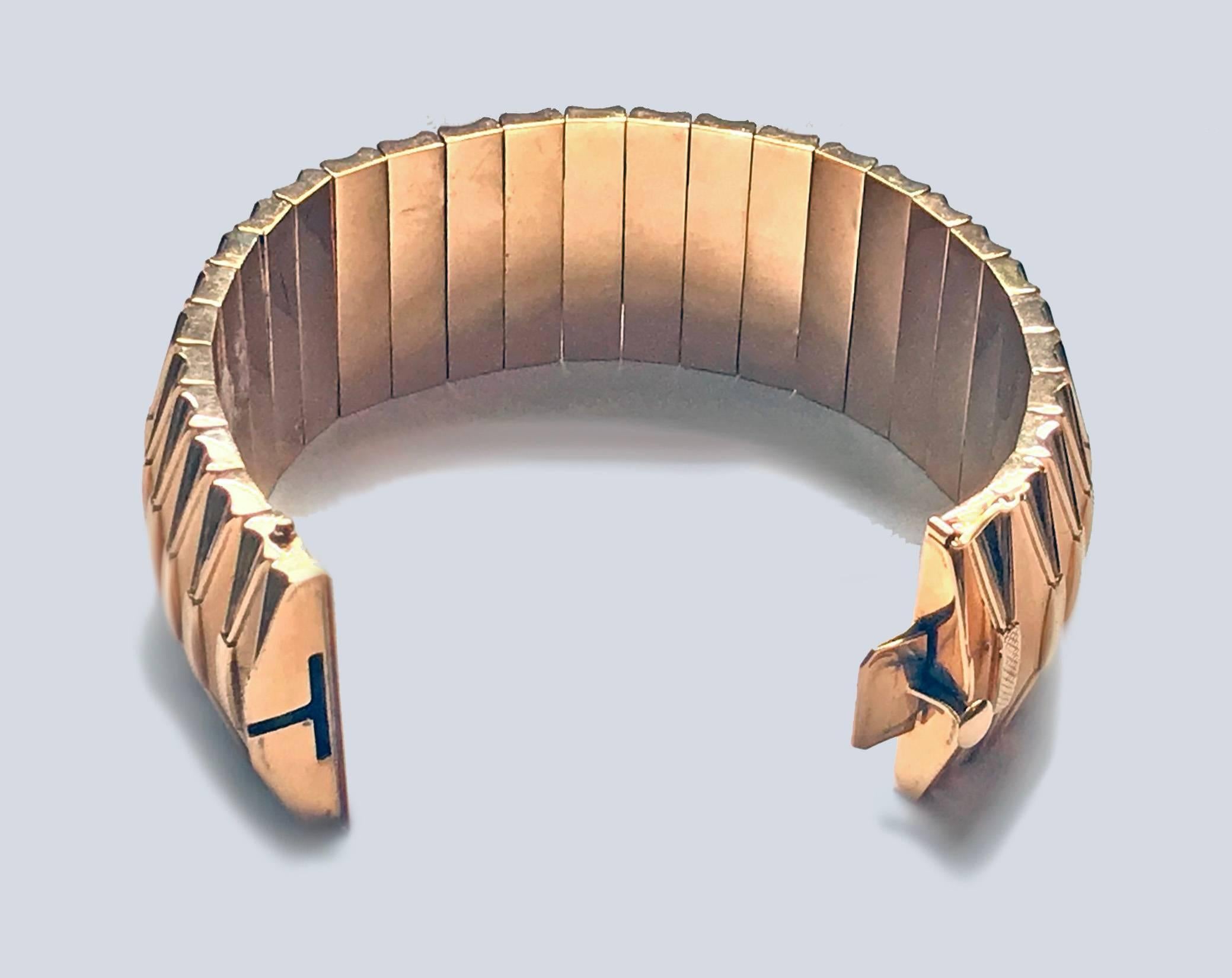Women's or Men's 1960s Large Gold Bracelet