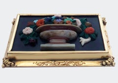 Exceptional Gold carved Chalcedony Floral Pin Brooch, 19th century