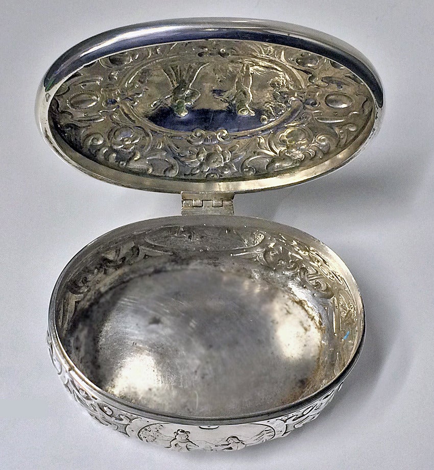 19th Century Large German Hanau Silver Box 1