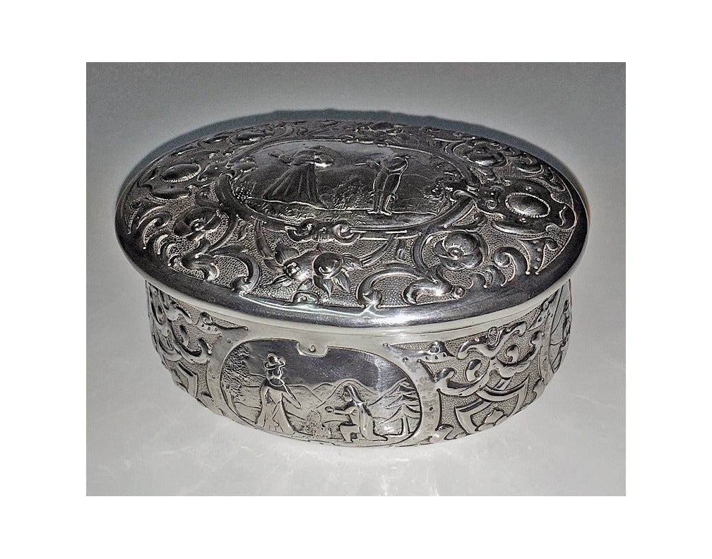 19th Century Large German Hanau Silver Box 2