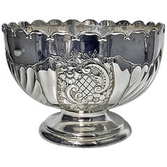 English William Henry Sparrow Sterling Silver Punch Bowl