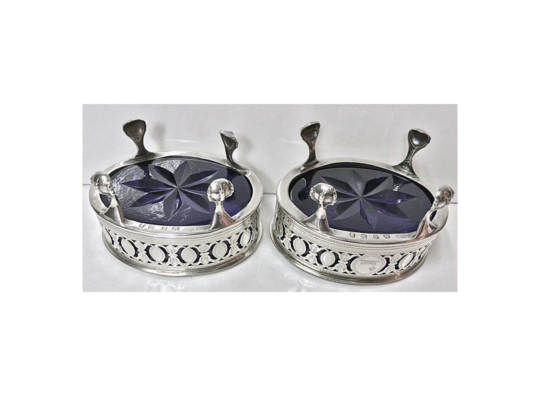 Hester Bateman Georgian Silver Salts and Spoons London 1790 1