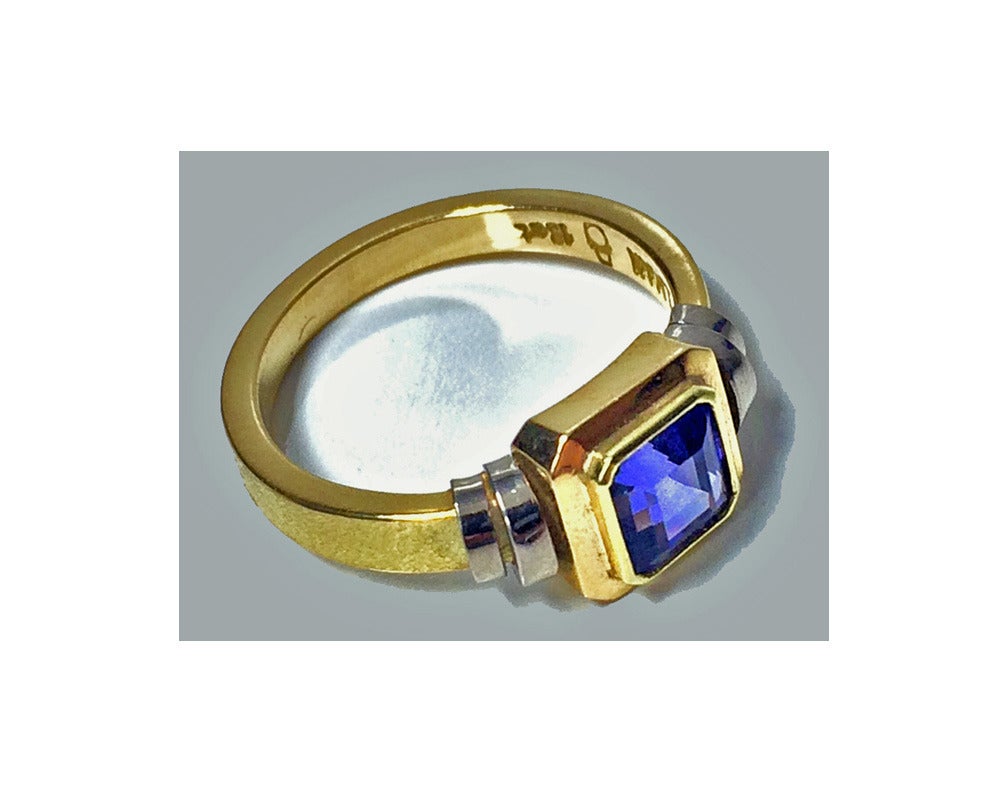 Tanzanite Two Color Gold Ring 1