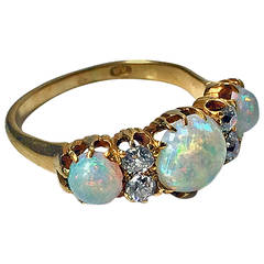 Antique English  Opal and Diamond Ring