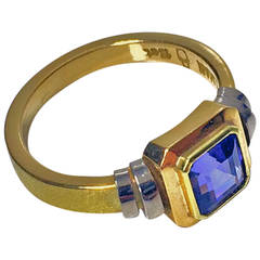 Vintage Tanzanite Two Color Gold Ring