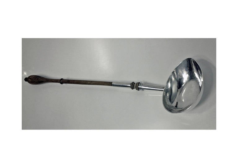 Rare Pierre Maingy Channel Island Silver Georgian Ladle In Good Condition In Toronto, ON