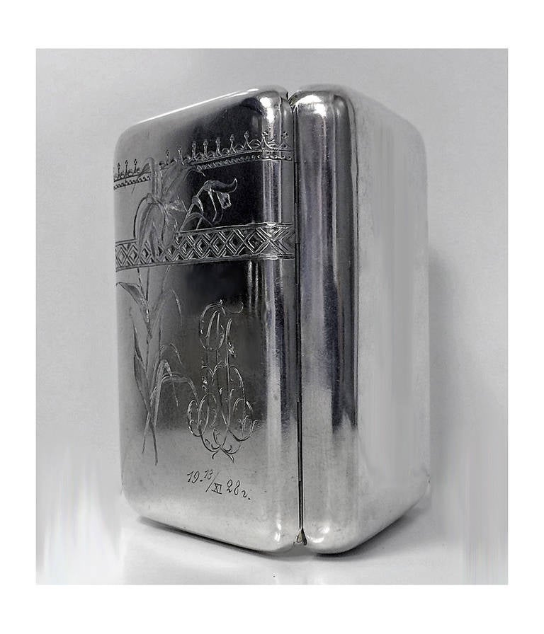 Women's D.P. Nikitin Russian Silver Cigarette Case 1896-1908